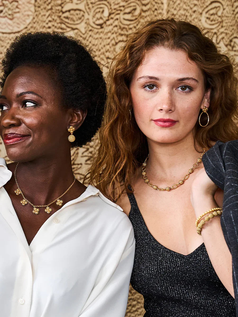 Capucine De Wulf Berry Clover Drop Earrings Gold