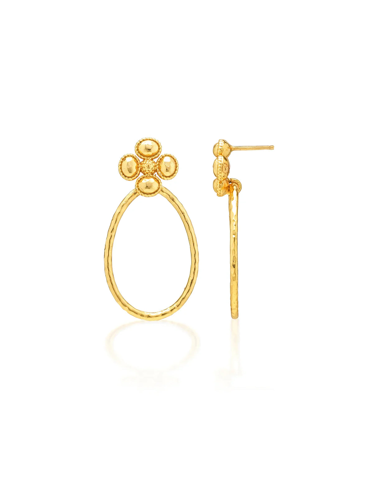 Capucine De Wulf Berry Clover Teardrop Earrings Gold