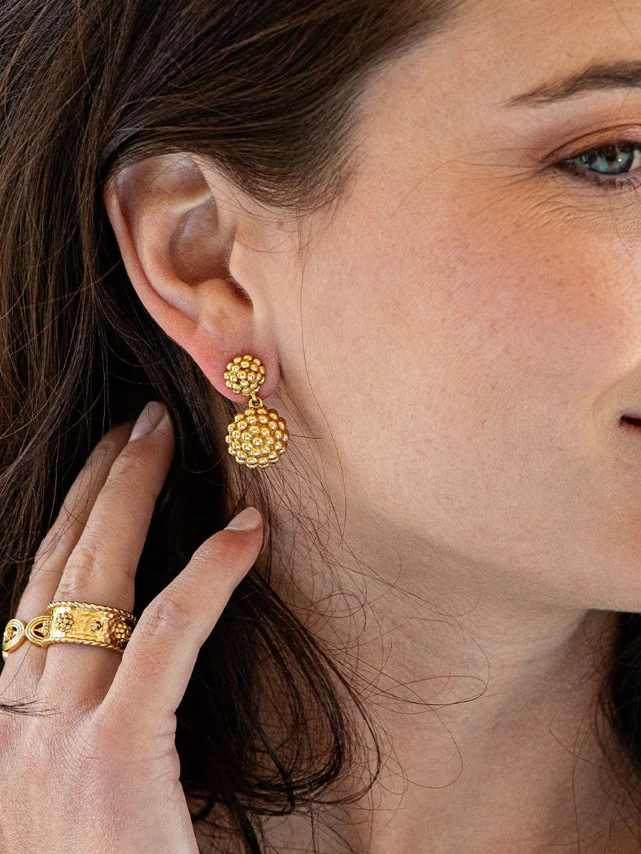 Capucine De Wulf Berry Double Drop Earrings Gold