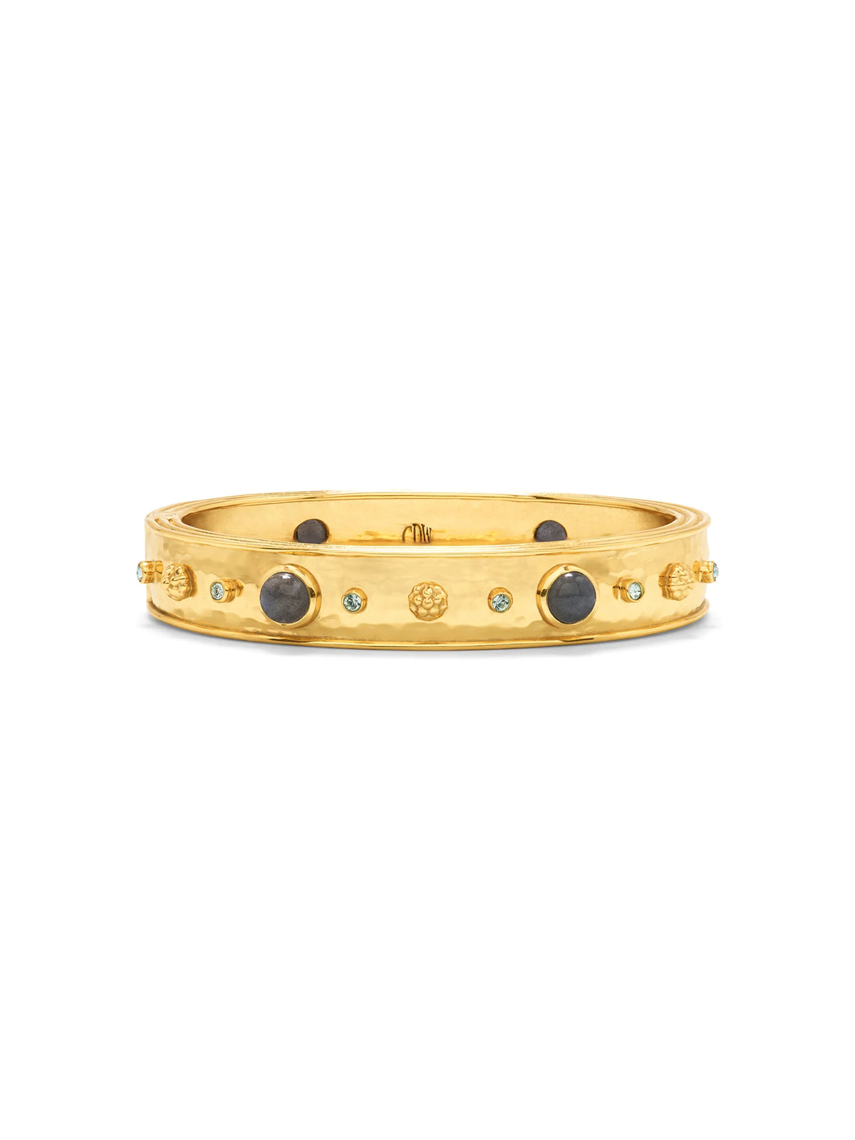 capucine de wulf cleopatra hinged bangle in gold blue labradorite-front view
