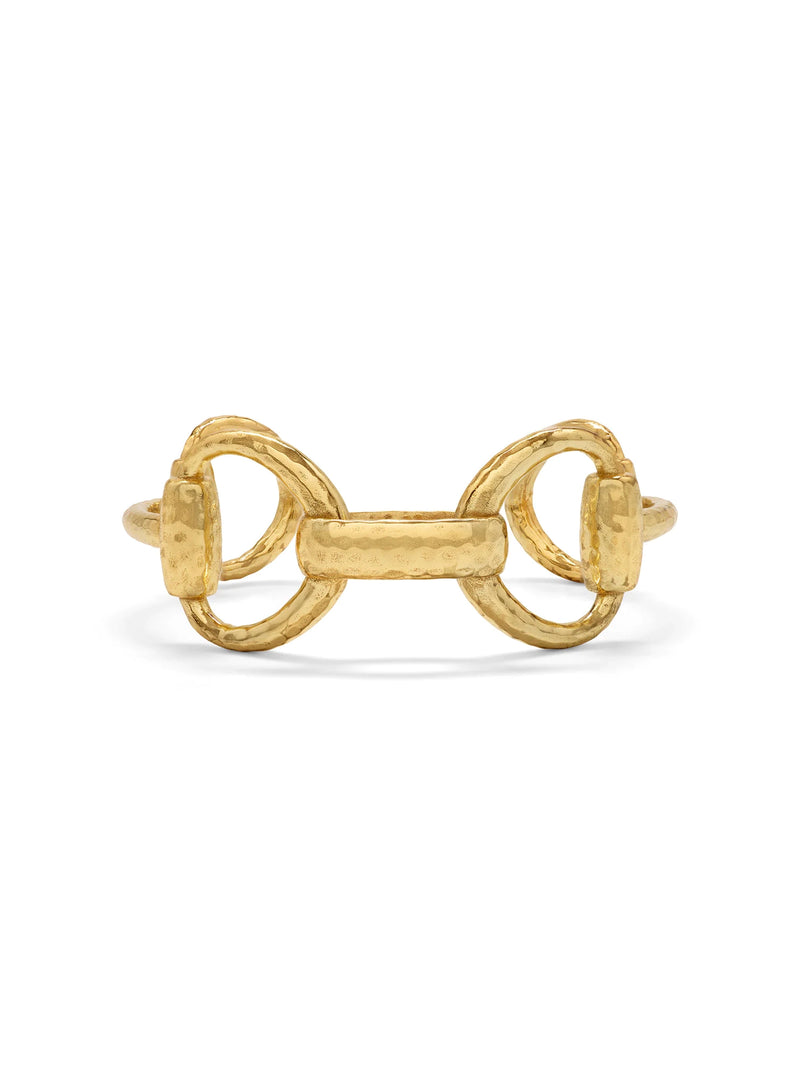 capucine de wulf equestrian snaffle bit link cuff in gold-detail view2