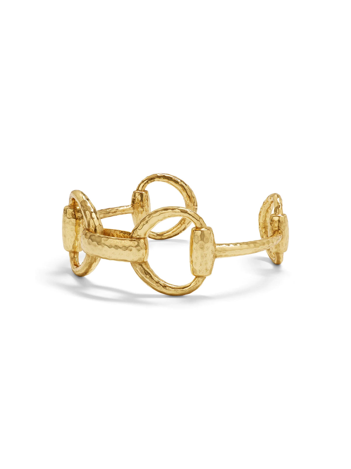capucine de wulf equestrian snaffle bit link cuff in gold-detail view