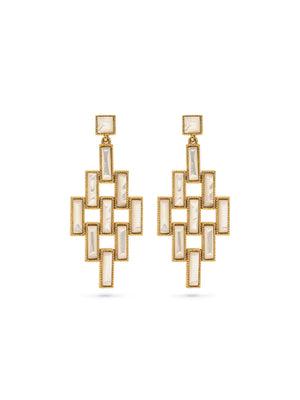 capucine de wulf pathway post drop earrings in 18k gold with mother of pearl