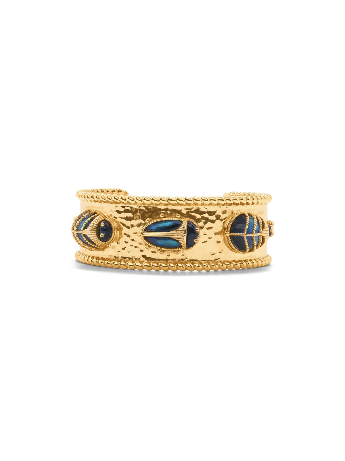 Capucine De Wulf Scarab Family Cuff Gold Blue Labradorite Black Agate
