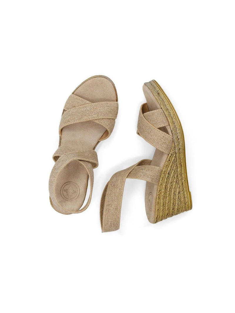 charleston shoe company fishburne cross strap wedge in line-pair view