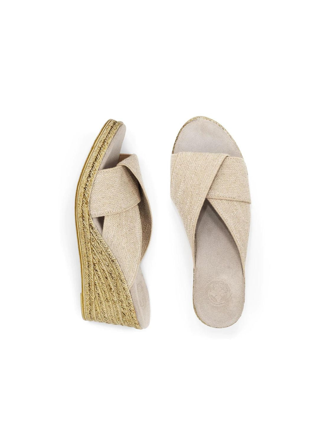 charleston shoe company porter platform wedge in linen-pair view