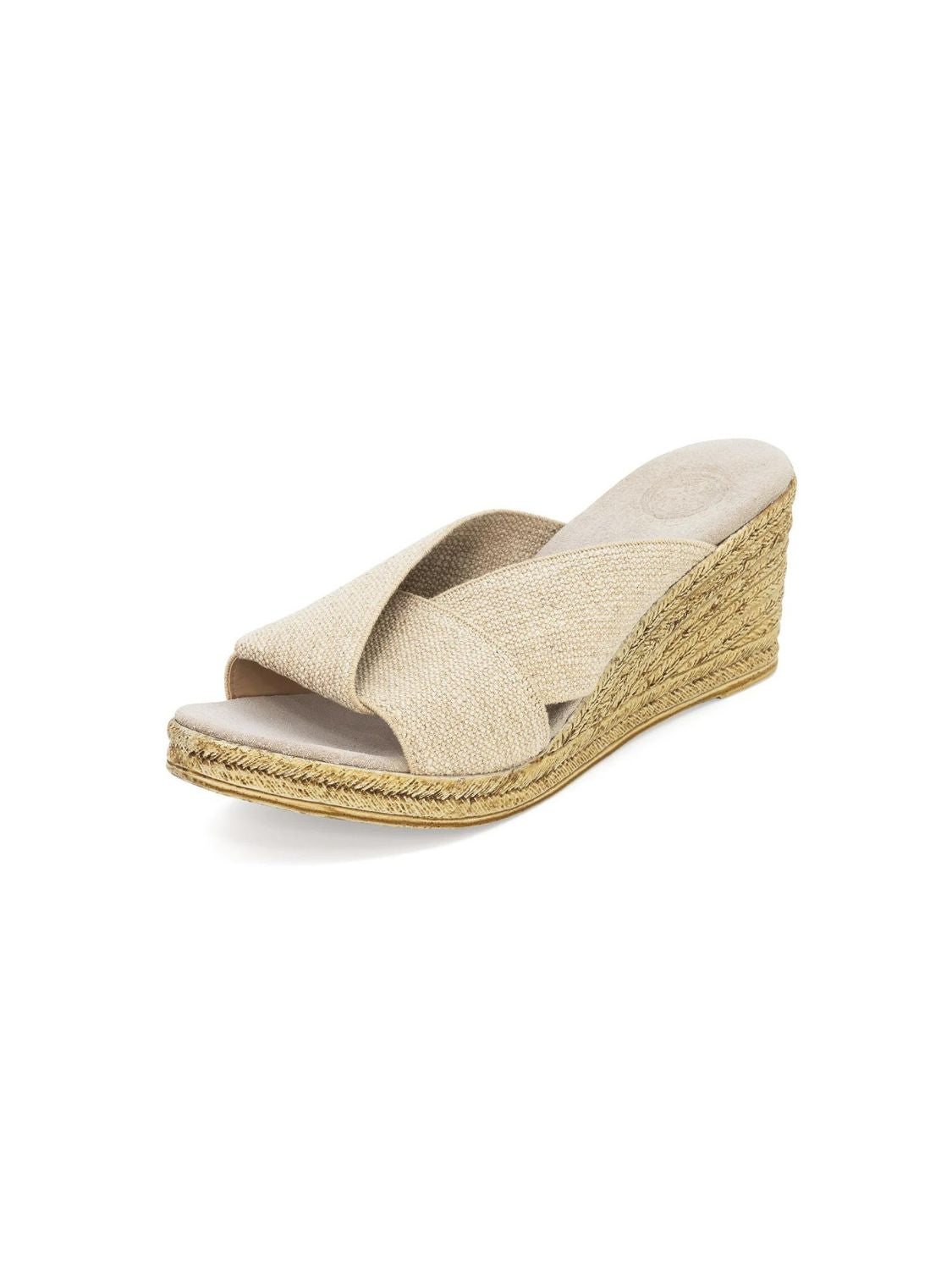 charleston shoe company porter platform wedge in linen-side