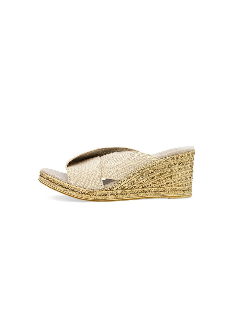 charleston shoe company porter platform wedge in linen-side