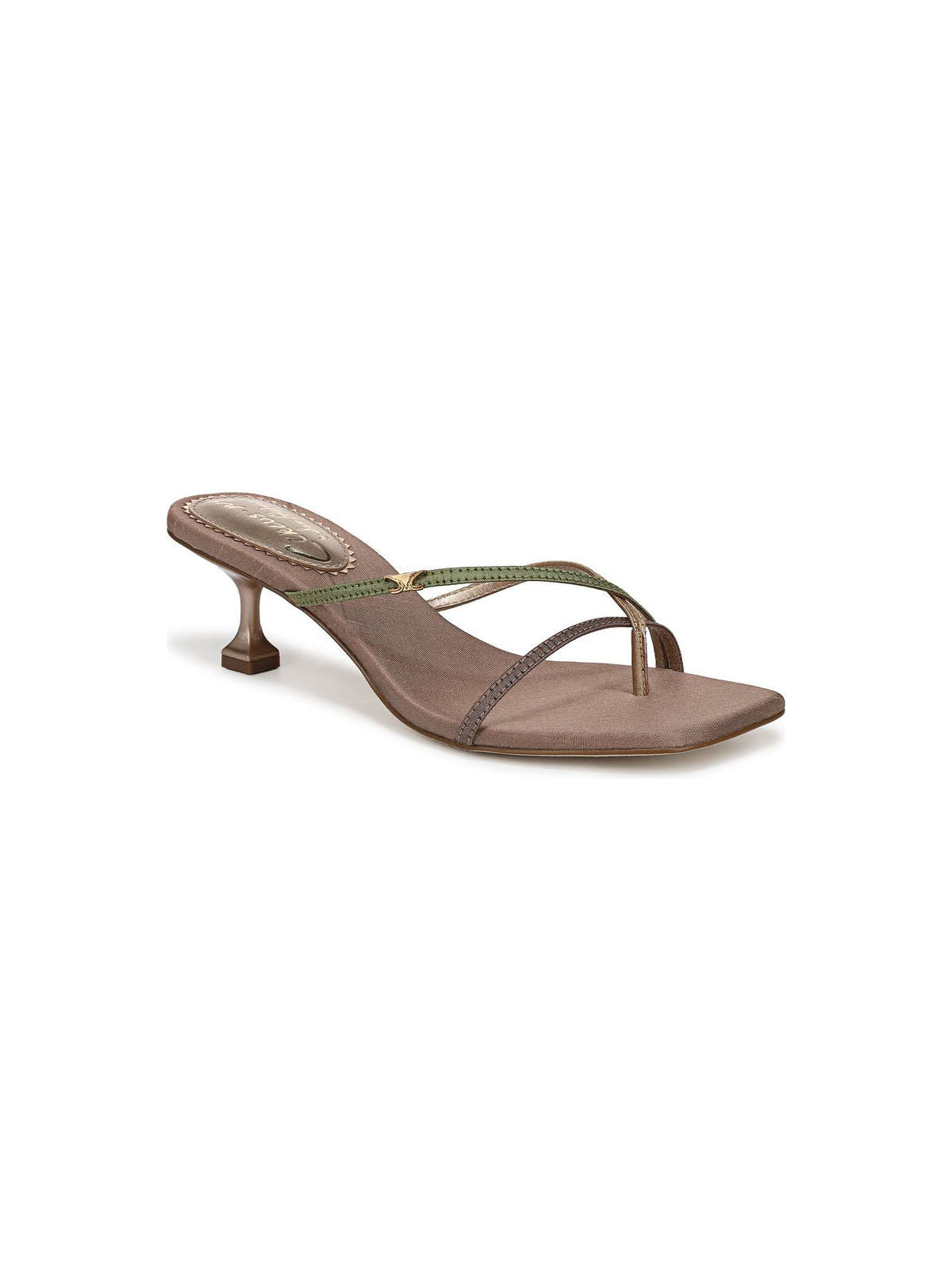 Circus NY by Sam Edelman Juliette Kitten Heel Strappy Sandal Bronze Green Multi