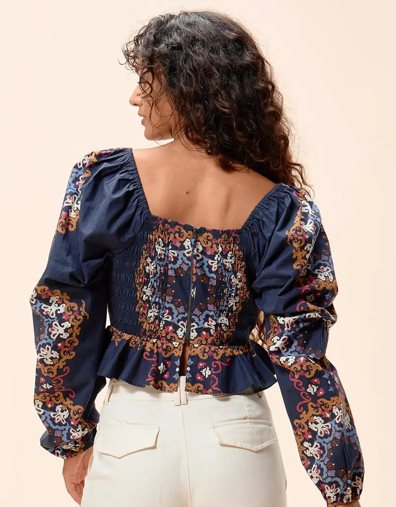 Cleobella Elizabeth Top in venezia blue