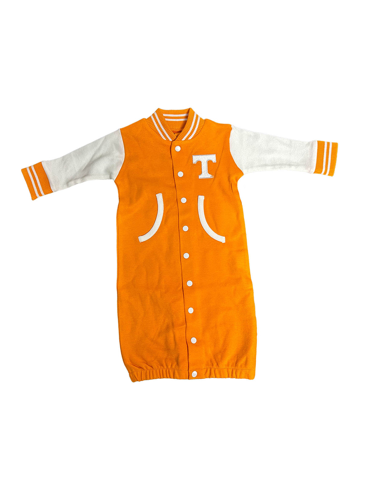 University of Tennessee Newborn Orange & White Varsity Convertible Romper Embroidered Power T Logo