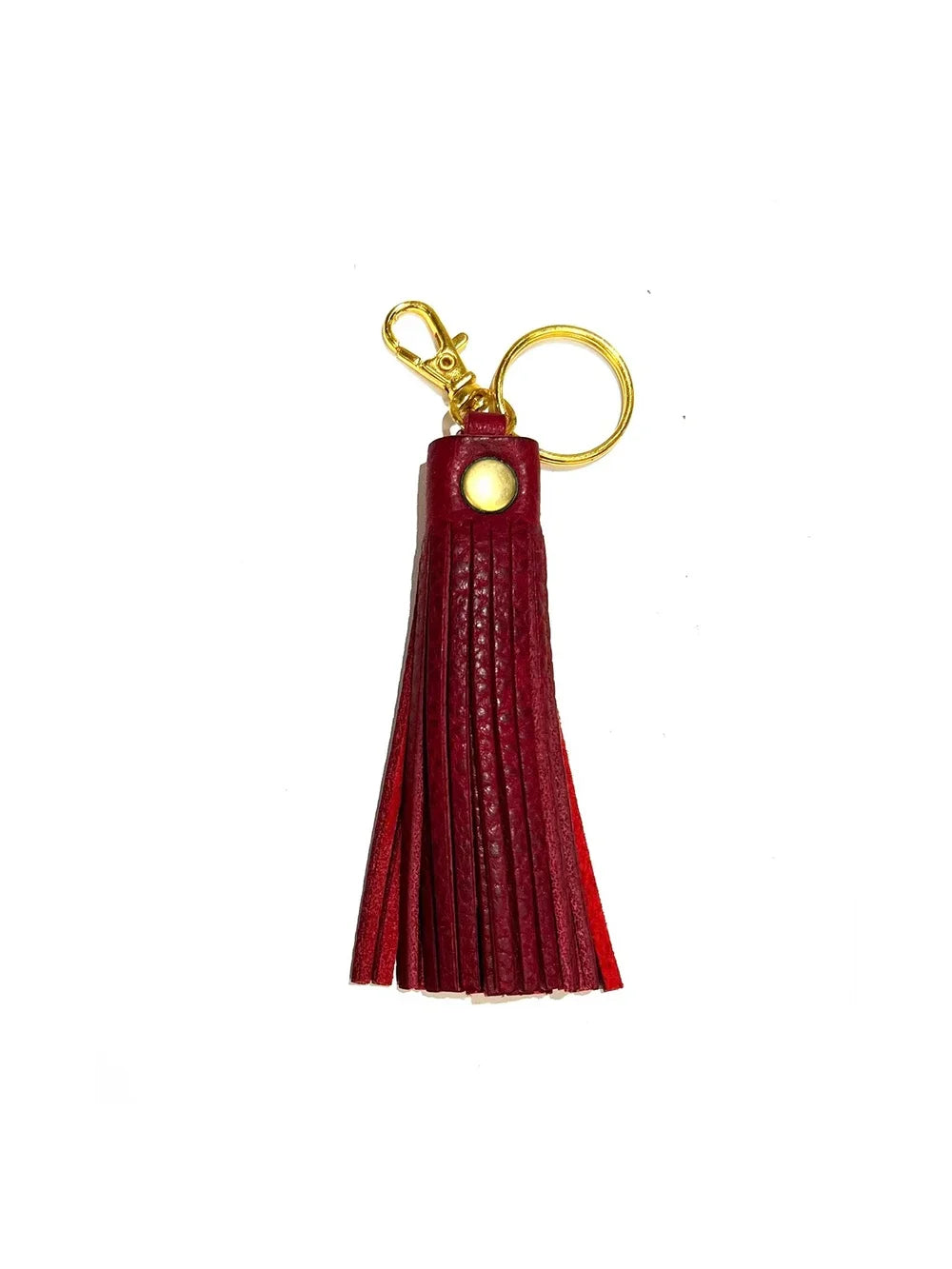 Designed For Joy Leather Handbag Tassel Keychain Red Leather