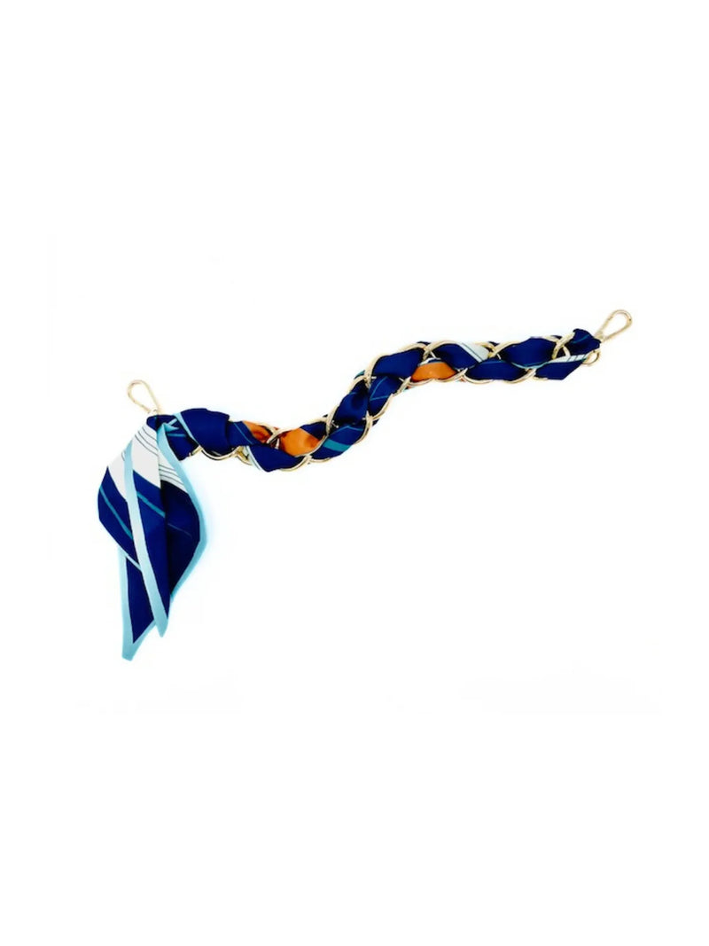 Designed For Joy Scarf Chain Handbag Strap Baltic Blue & Coral