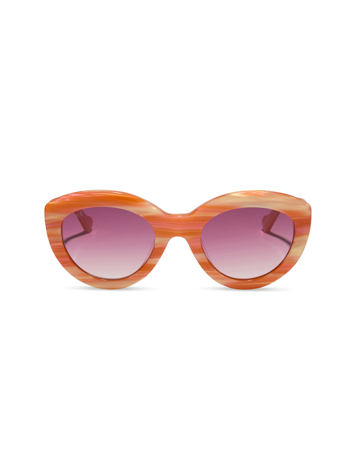 DIFF Eyewear Enid Sinclair Sunglasses: Orange Pink Stripe Wine