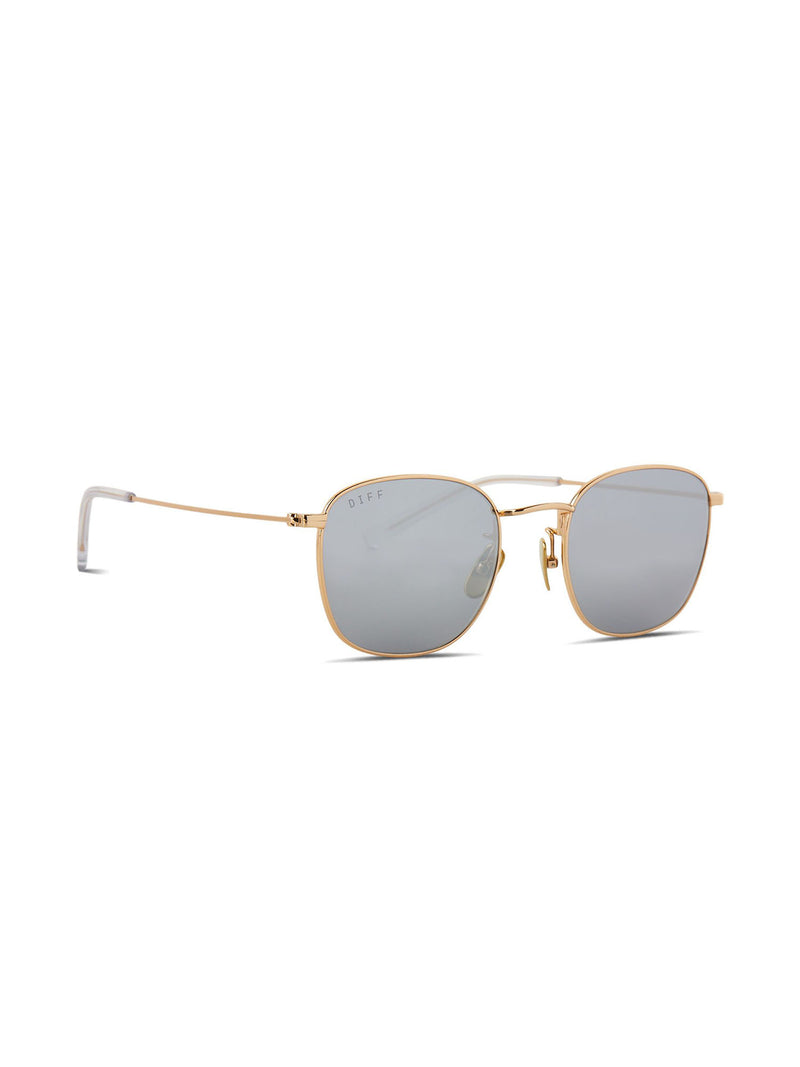 diff eyewear axel sunglasses in gold silver mirror
