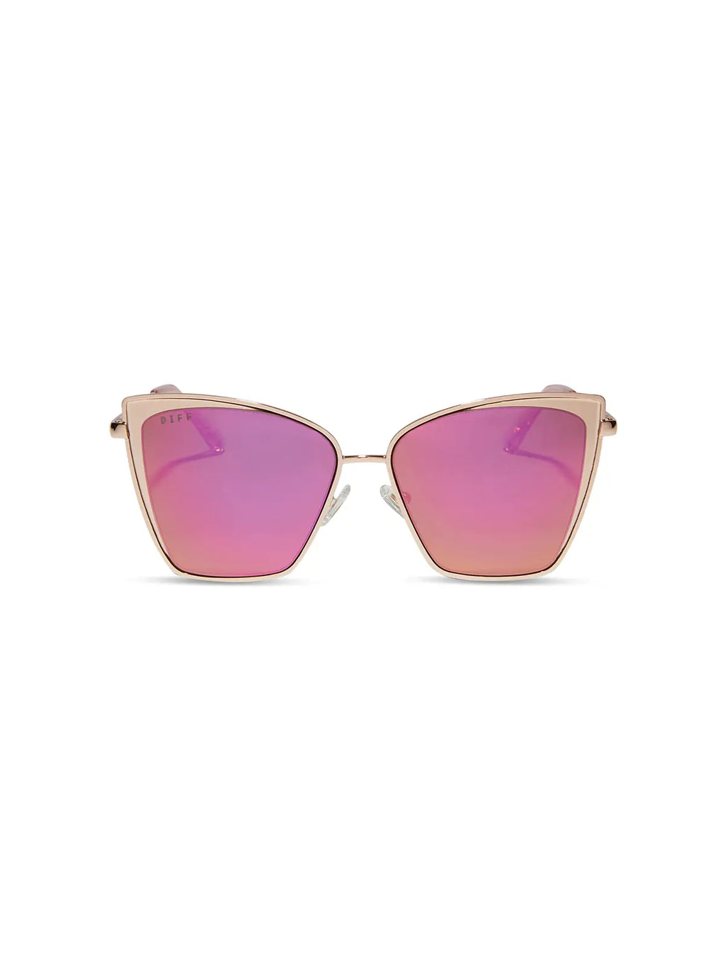 DIFF Eyewear Becky Sunglasses: Rose Gold & Pink Mirror – Bliss display picture 2