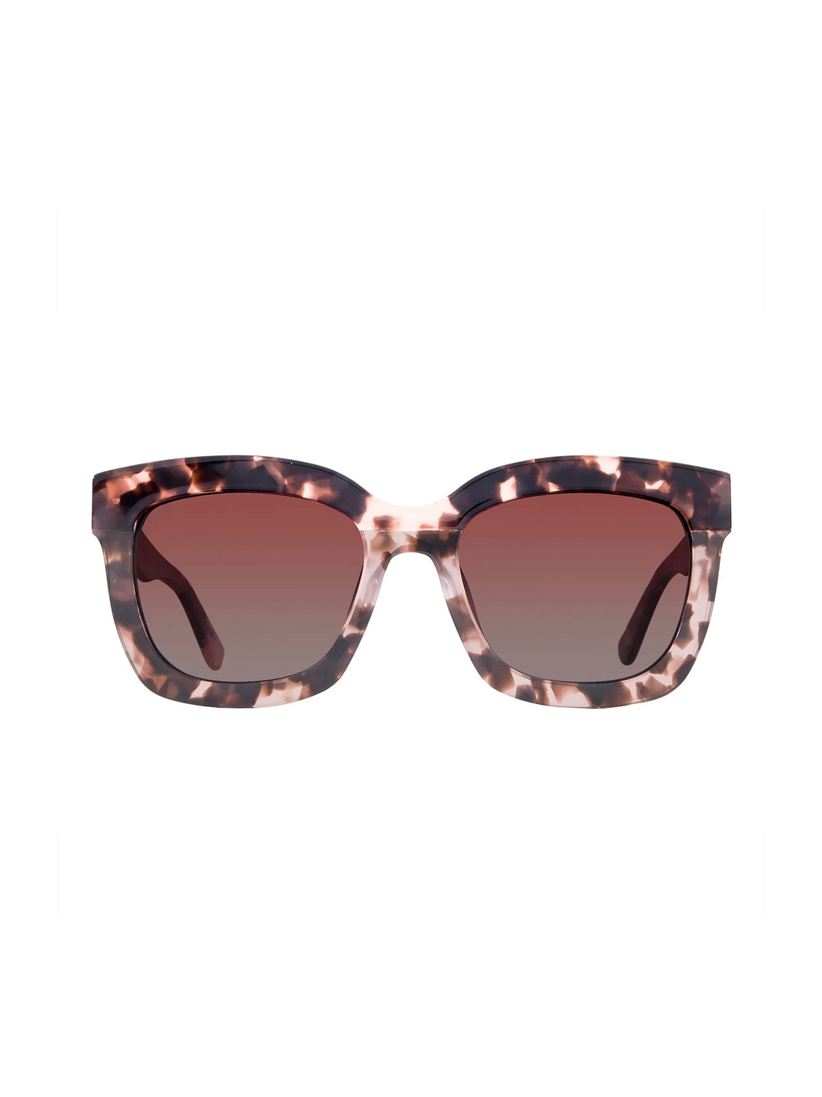 diff eyewear carson sunglasses in himalayan tortoise rose gold gradient polarized
