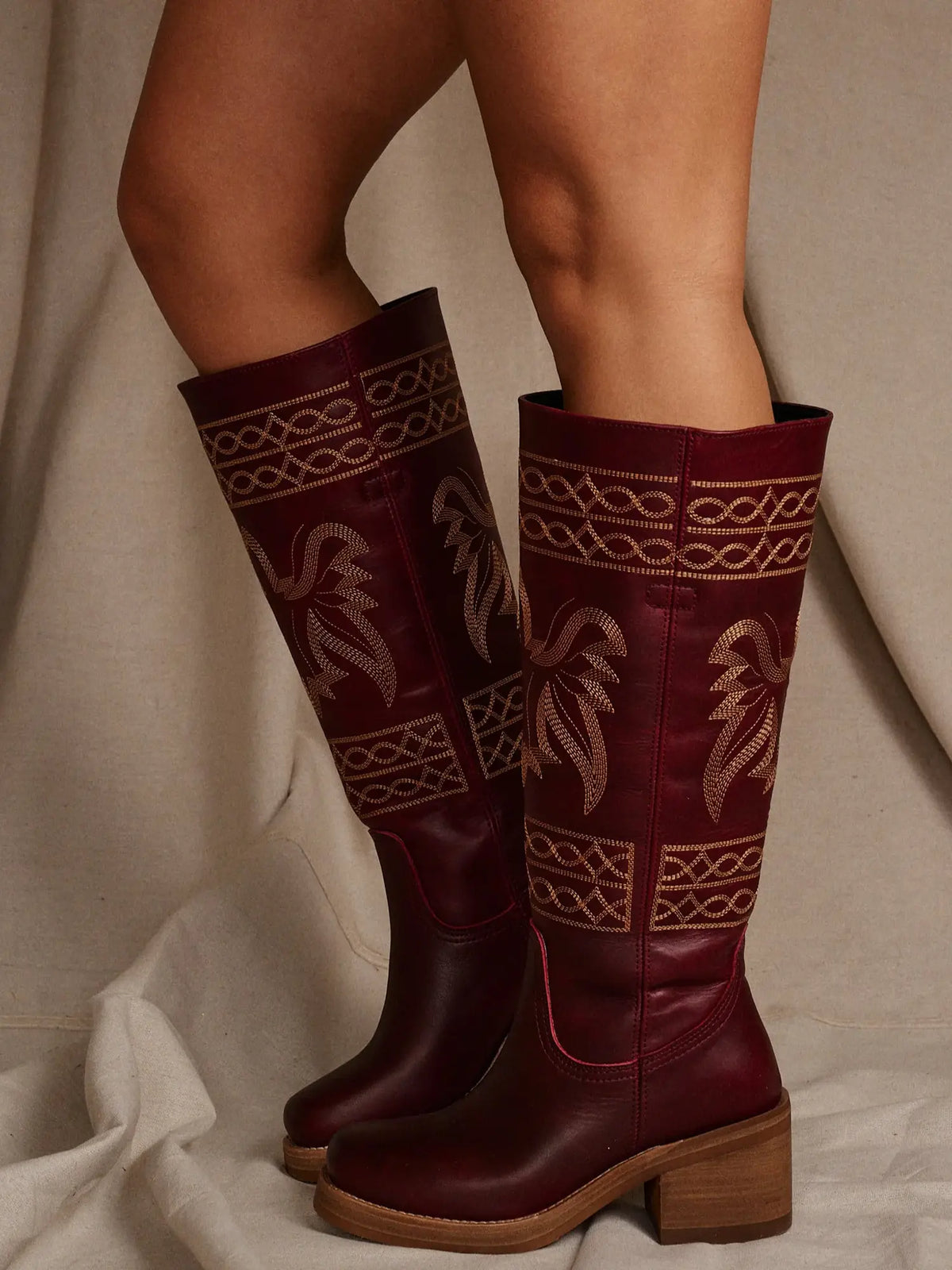 Dingo1969 Avalon Leather Western Boot in merlot