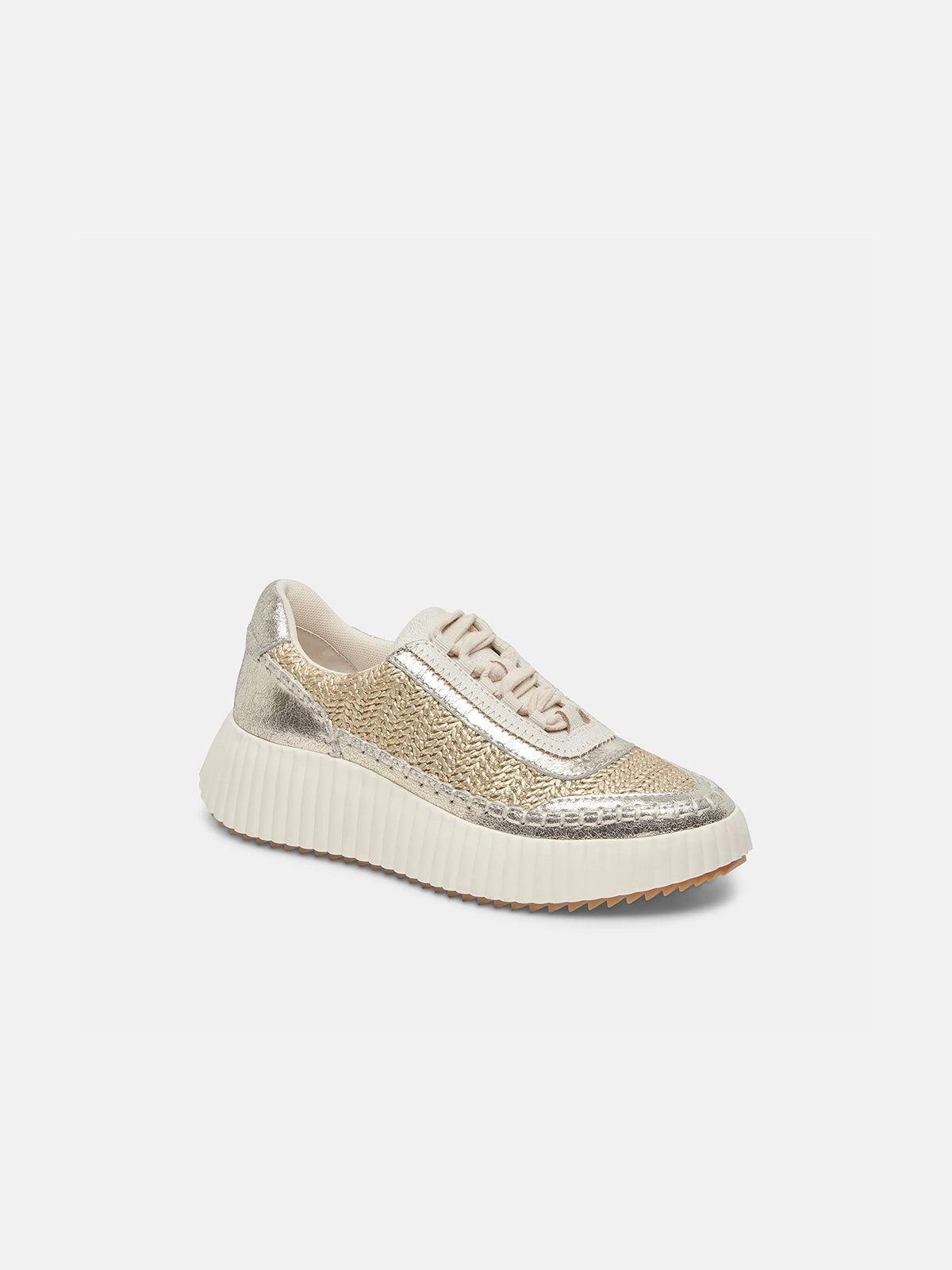 dolce vita dolen sneakers in gold knit
