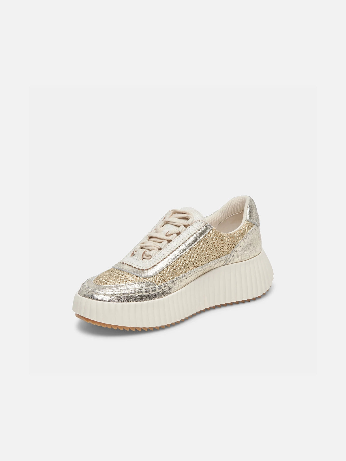 dolce vita dolen sneakers in gold knit