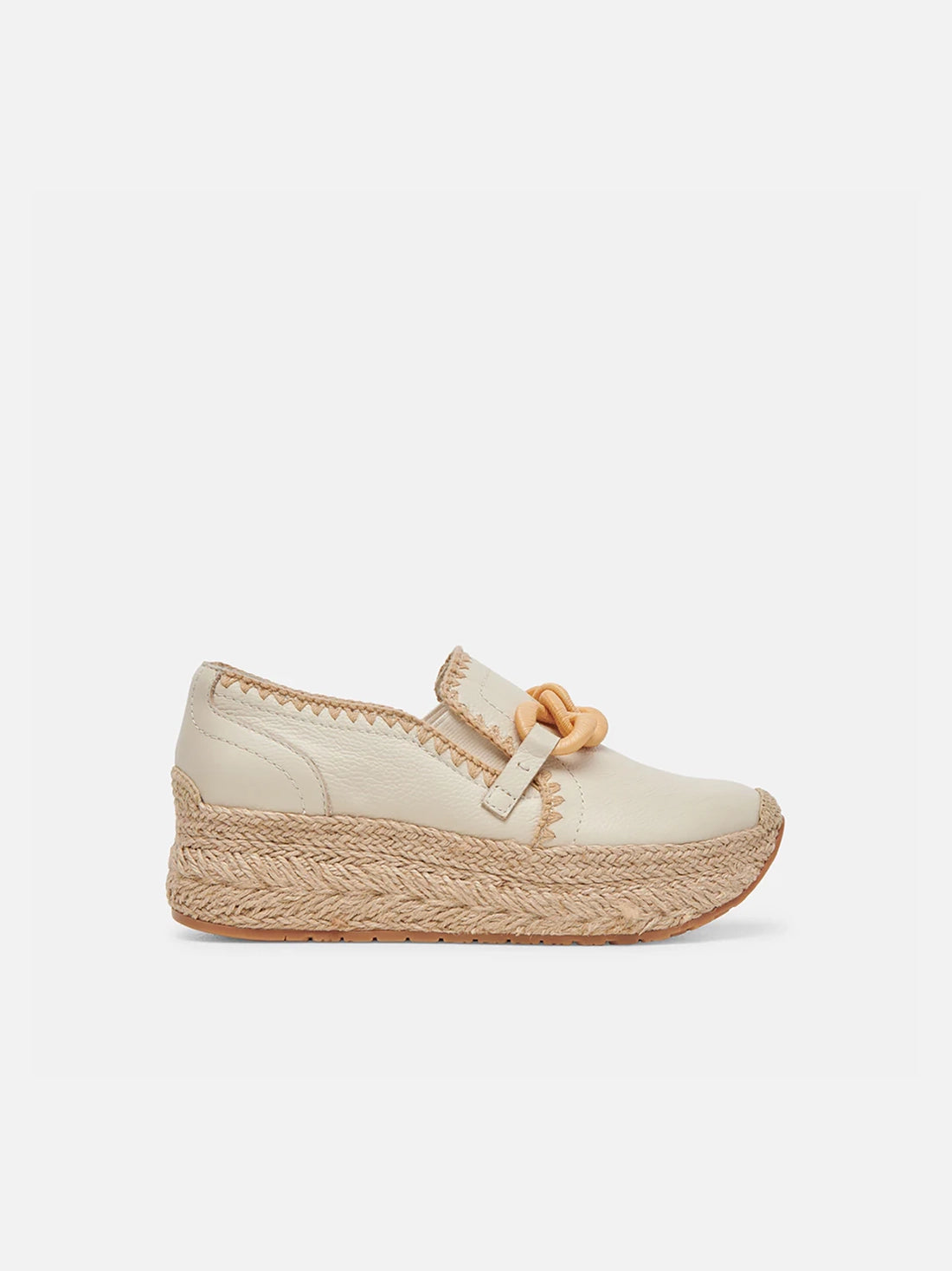 dolce vita jhenee espadrille platform sneakers in ivory leather
