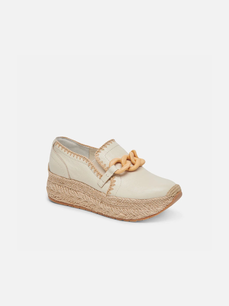 dolce vita jhenee espadrille platform sneakers in ivory leather
