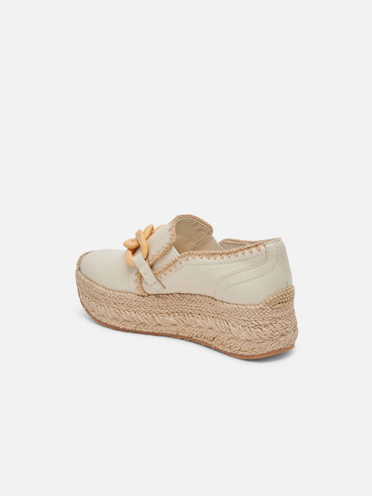 dolce vita jhenee espadrille platform sneakers in ivory leather
