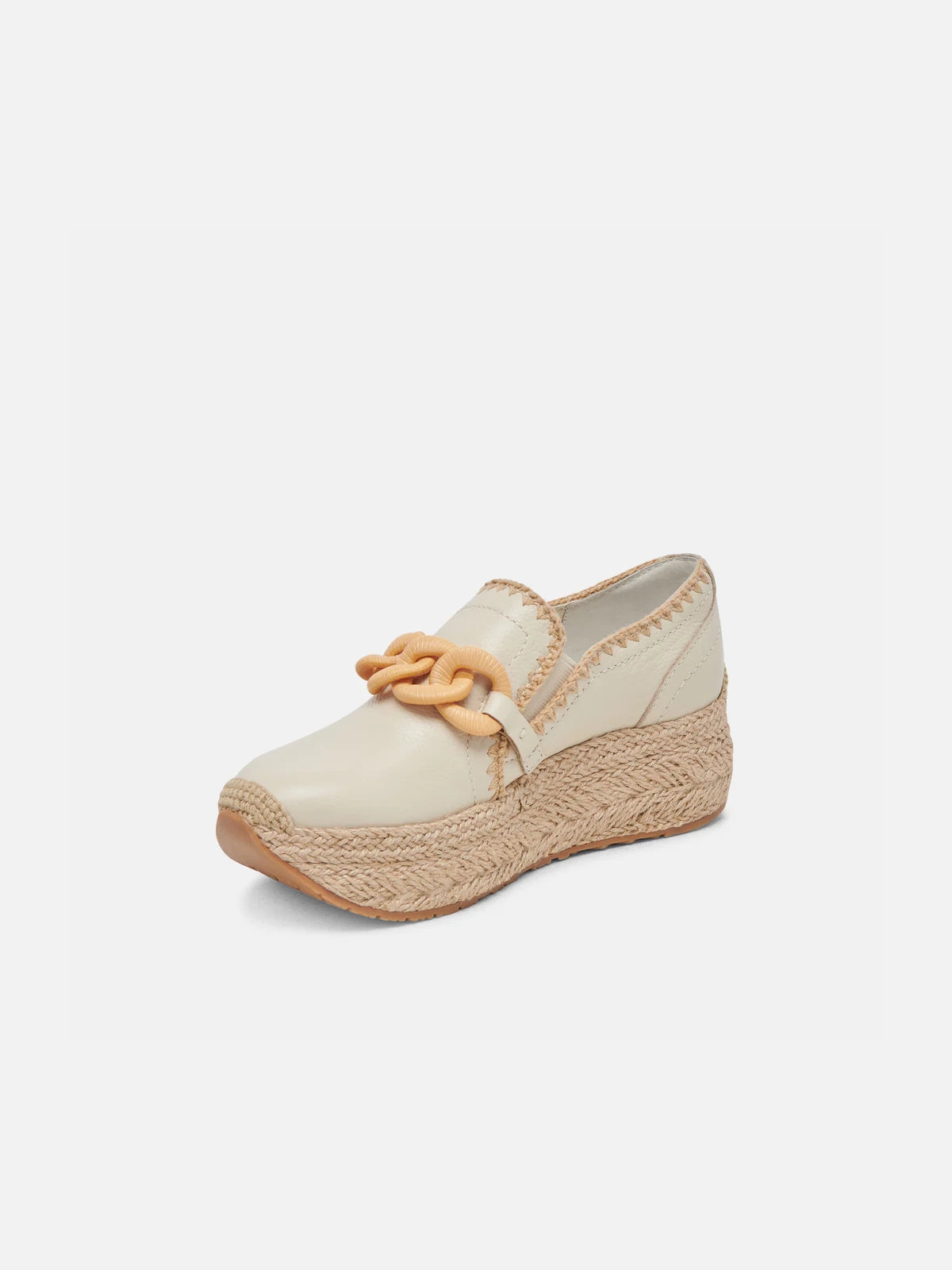 dolce vita jhenee espadrille platform sneakers in ivory leather