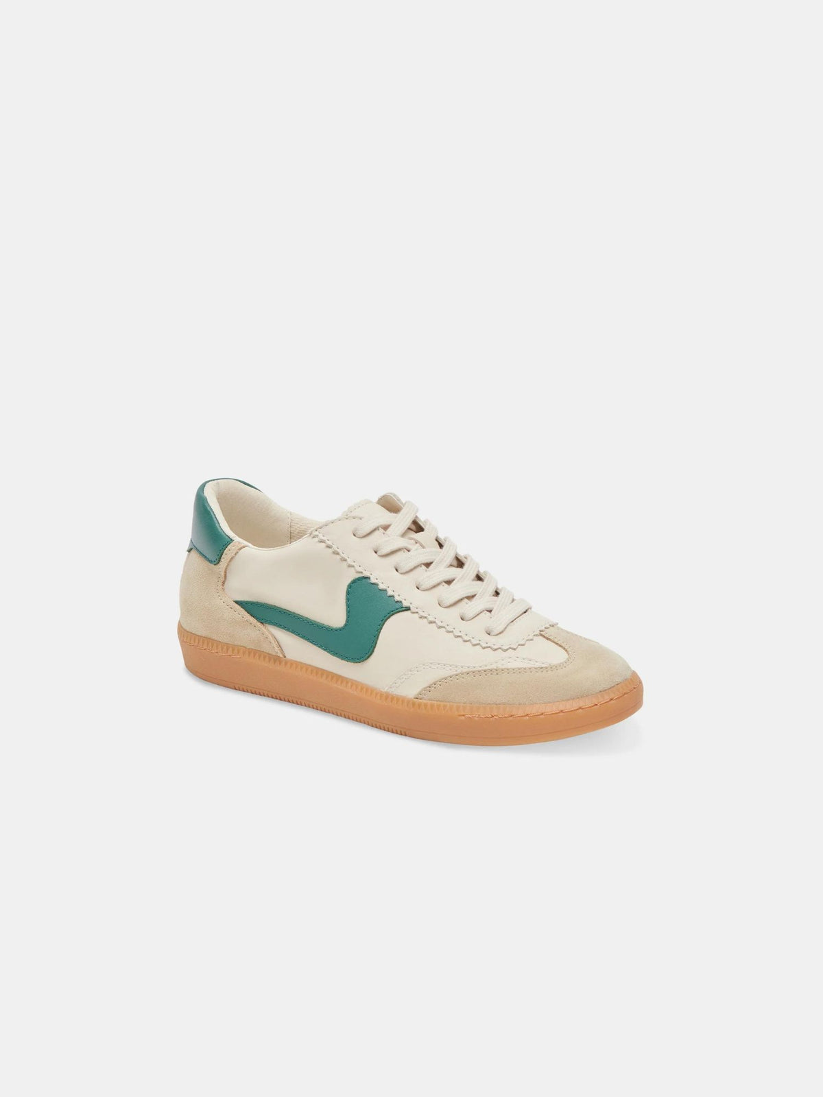 dole vita leather notice sneakers in white and green-angled
