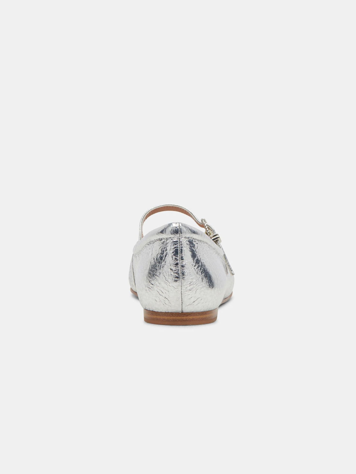 dolce vita reyes leather ballet flats in silver distress-back