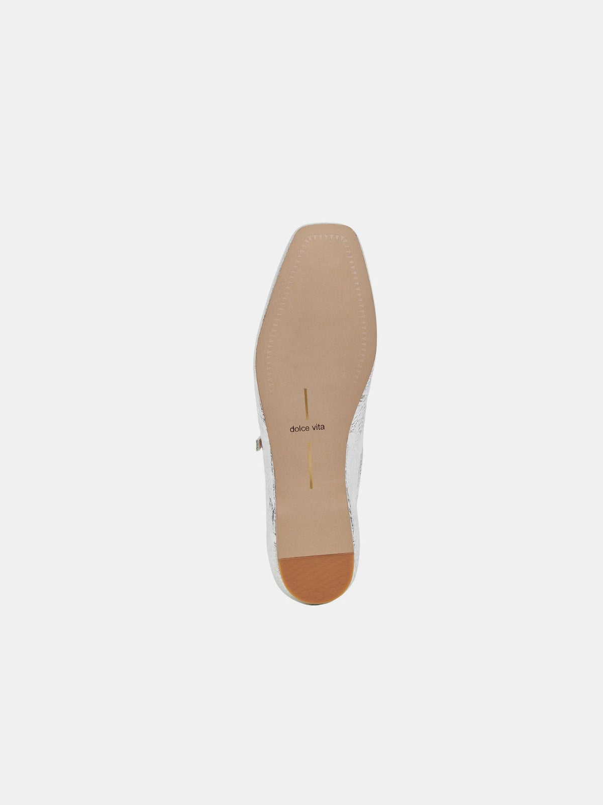 dolce vita reyes leather ballet flats in silver distress-bottom
