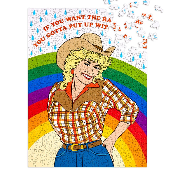 dolly parton cowgirl rainbow 500 piece puzzle