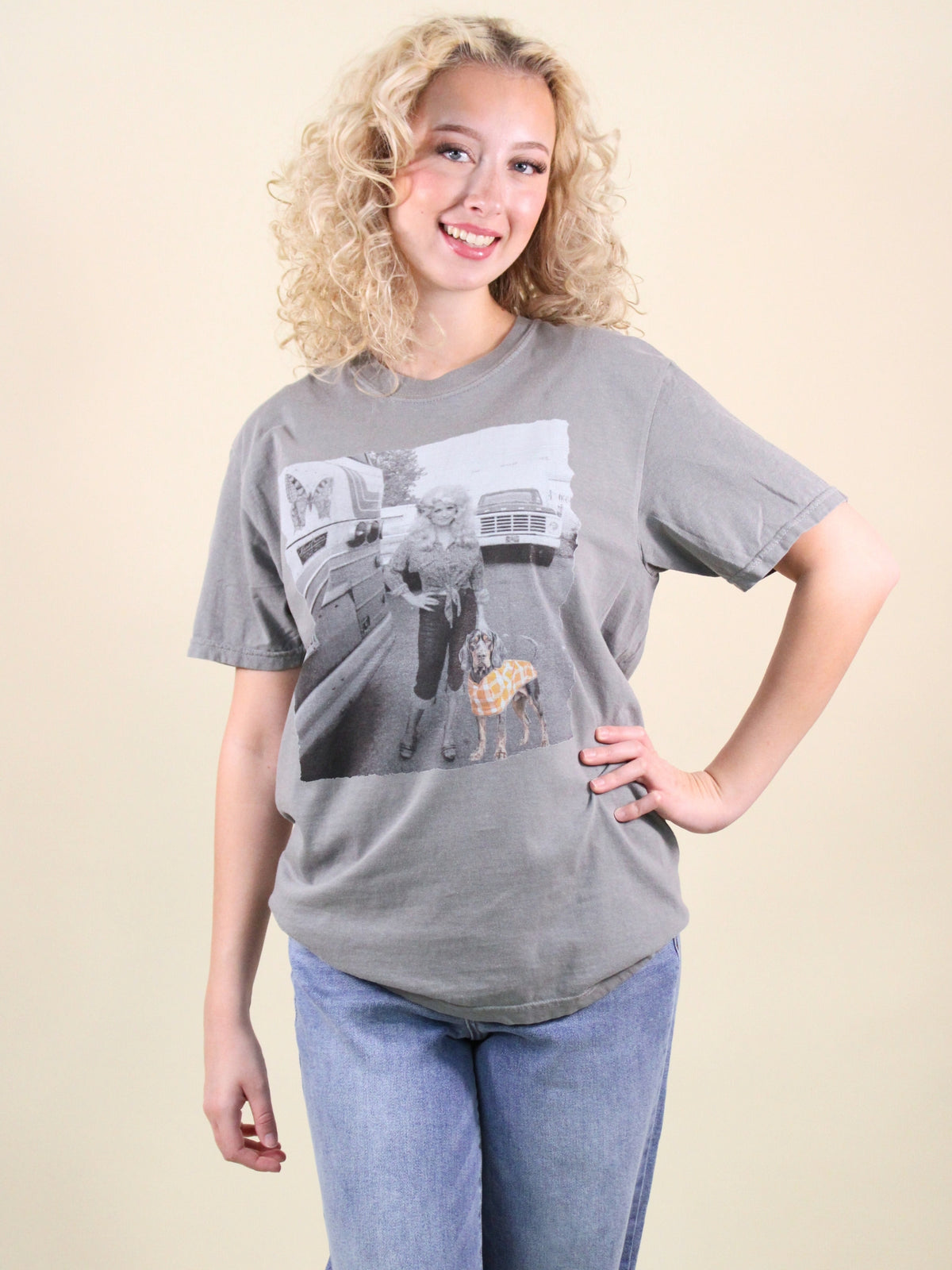 dolly parton smokey utk vols short sleeve tee comfort colors grey