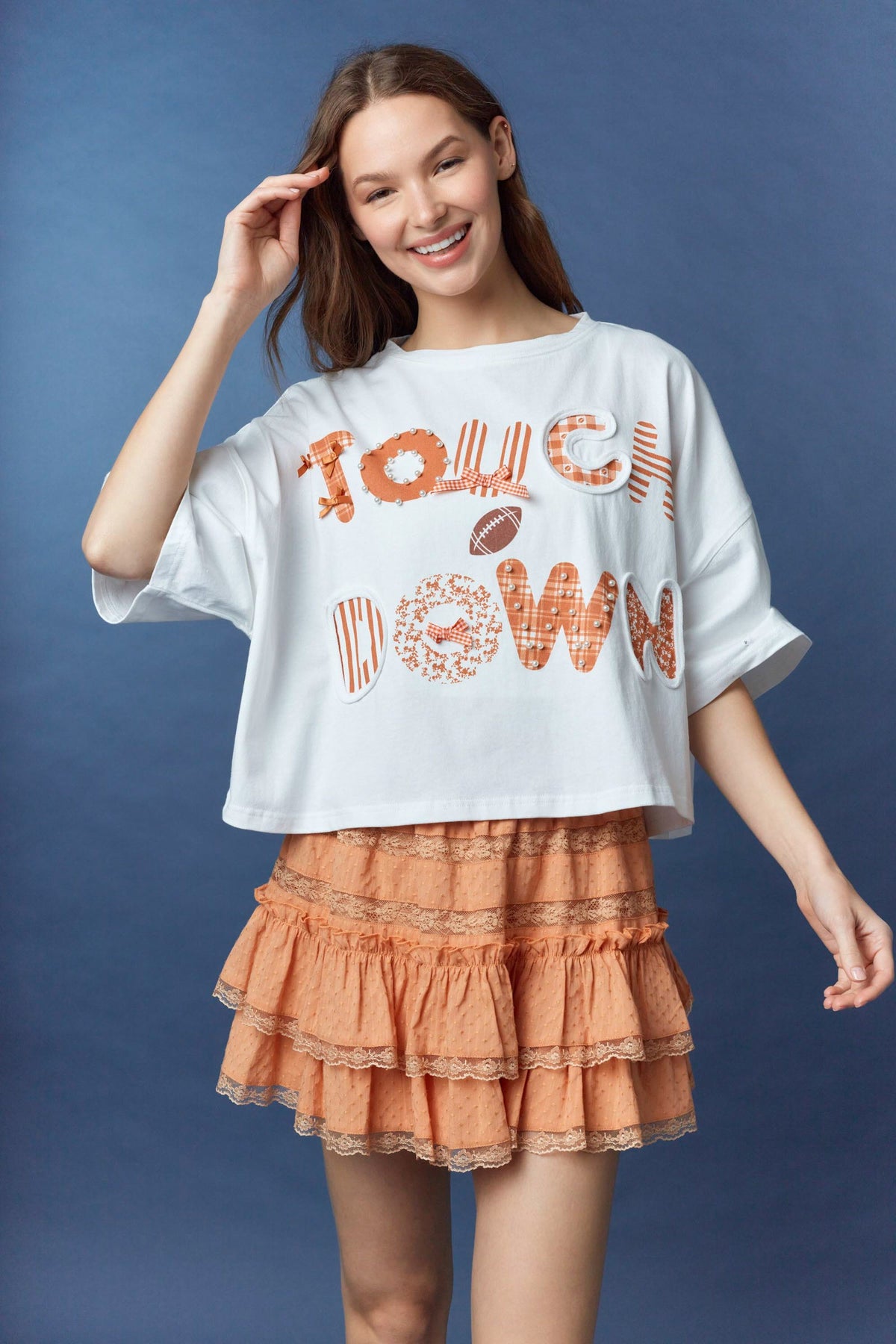 Fancy for Football Lace Mini Skirt