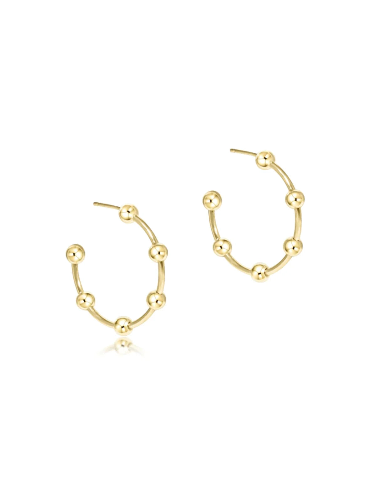 enewton Beaded Simplicity 1" Post Hoop 4mm Gold 14kt Gold-Filled Hoop Earrings