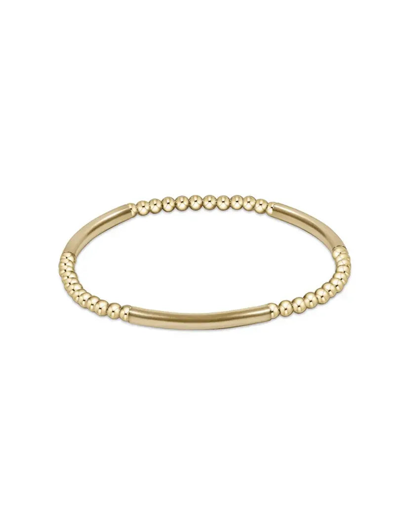 enewton Bliss Bar Gold Pattern 3mm Bead Bracelet Gold
