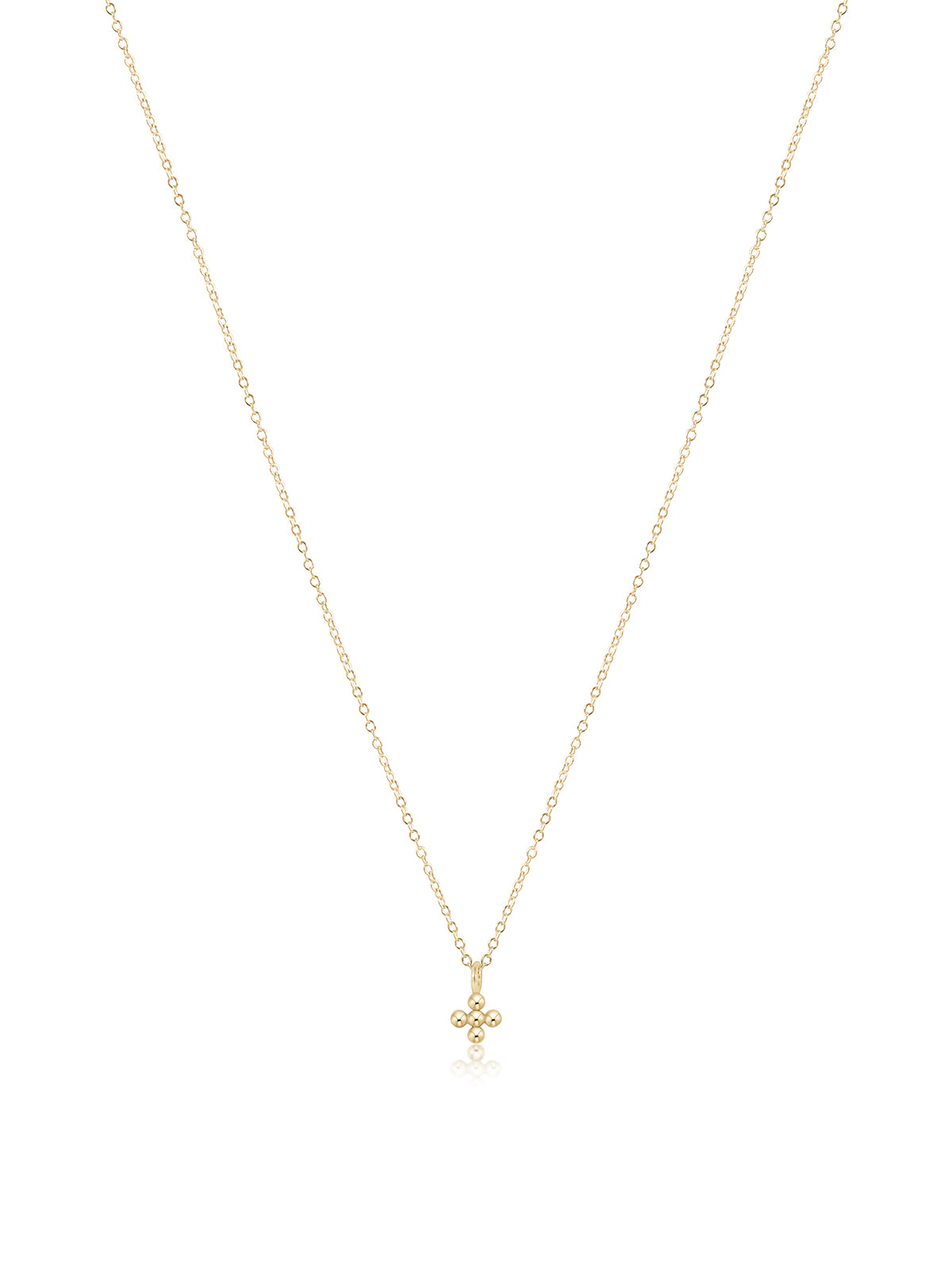 enewton 16" Classic Beaded Signature Cross Small Gold Charm Necklace