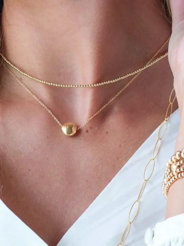 enewton jewelry classic 14k gold-filled 2mm beaded choker chain necklace 17"