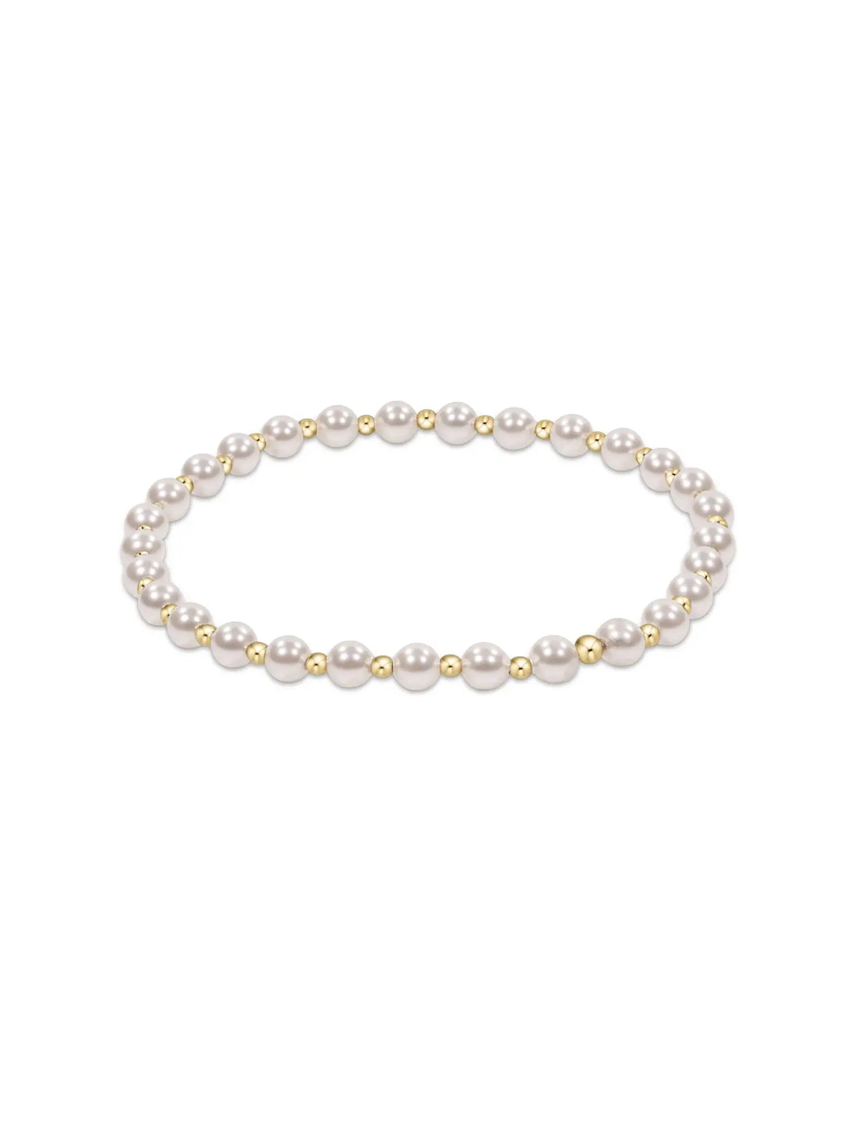 enewton Classic Grateful Pattern 4mm Bead Bracelet Pearl 14k Gold-Filled