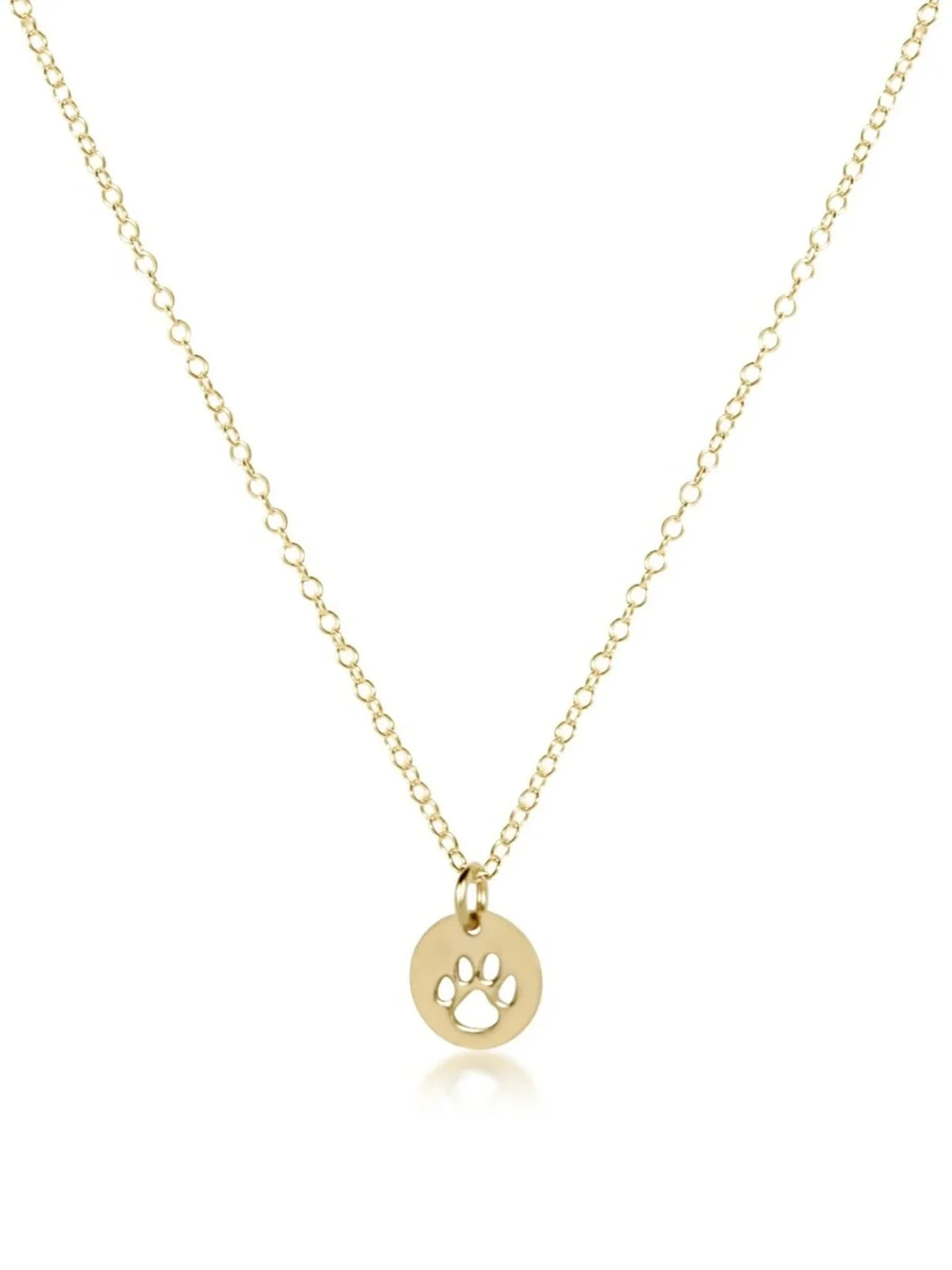 enewton 16" Paw Print Small Gold Disc Necklace