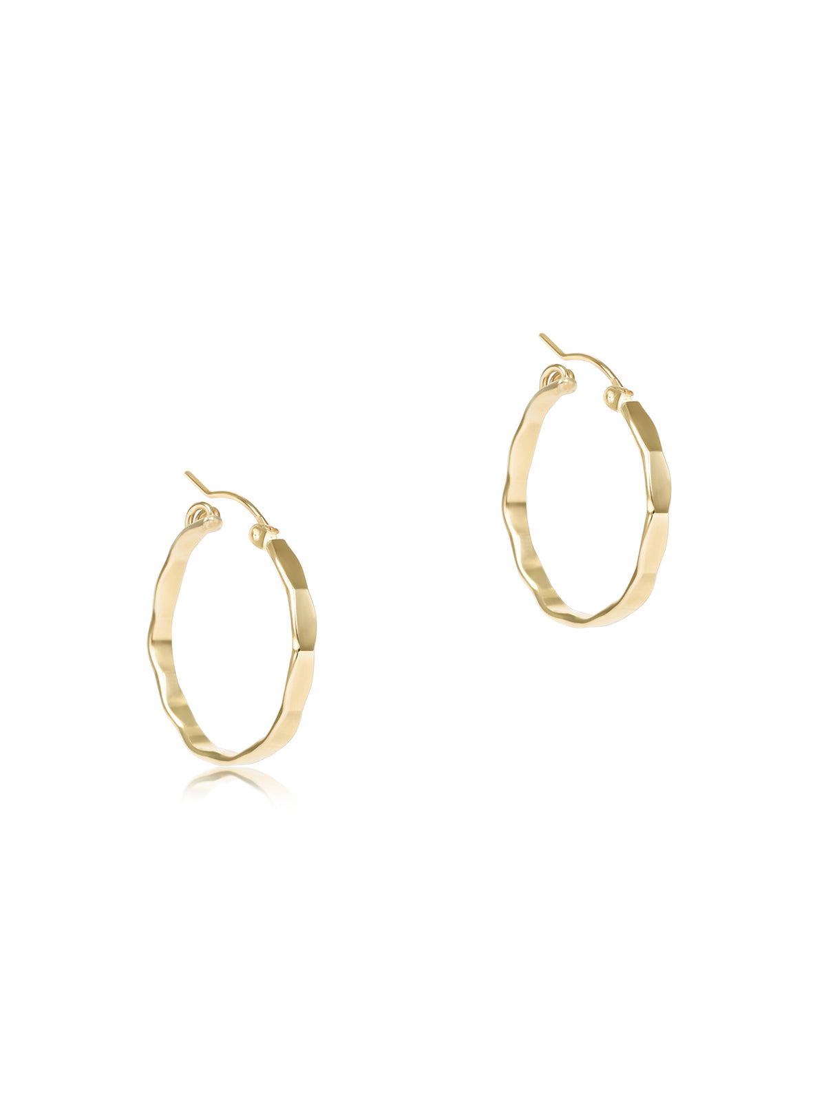 enewton Scalloped Round Gold 1.25" Post Hoops Smooth