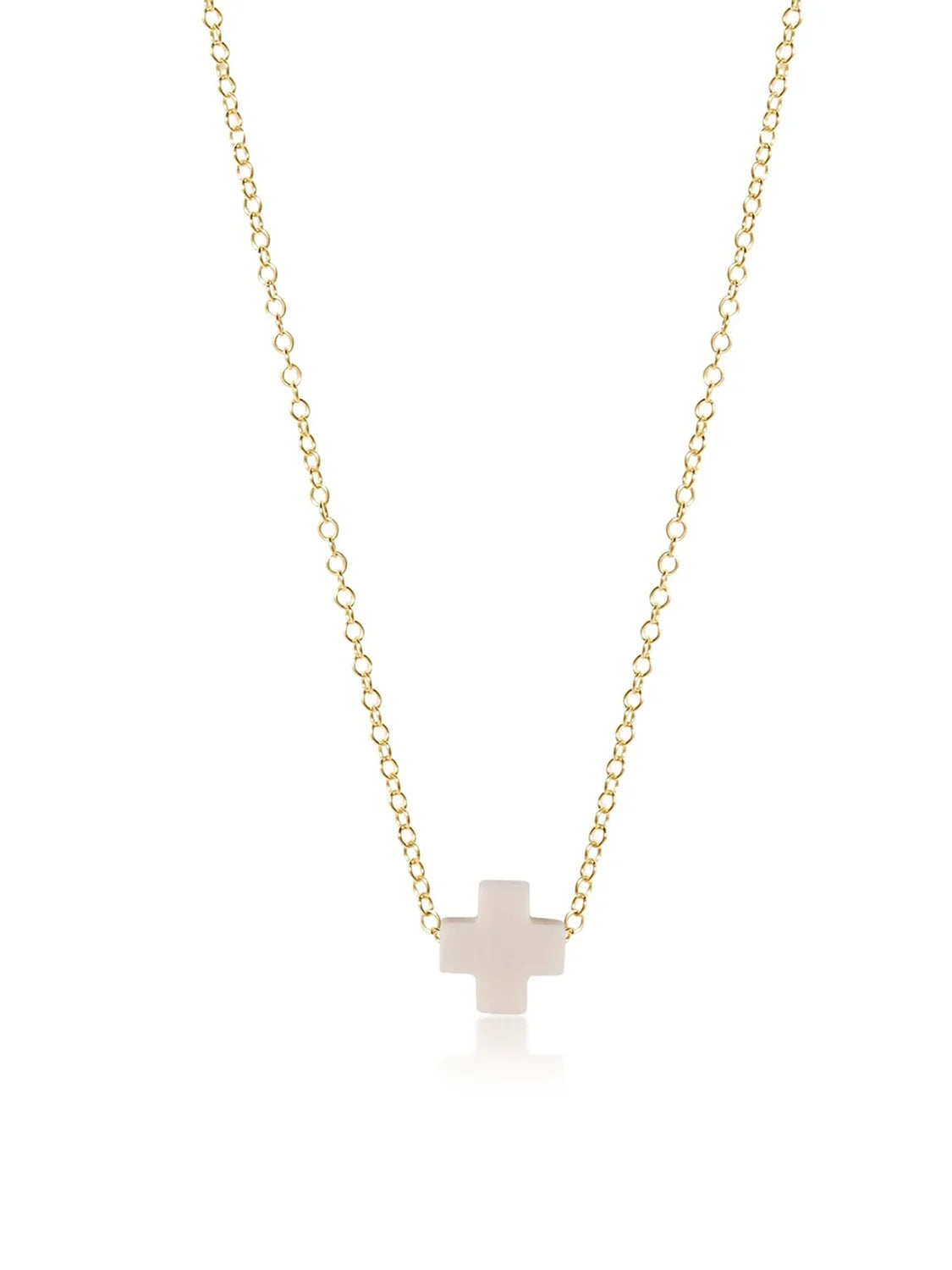 enewton 16" Signature Cross Gold Necklace Off-White