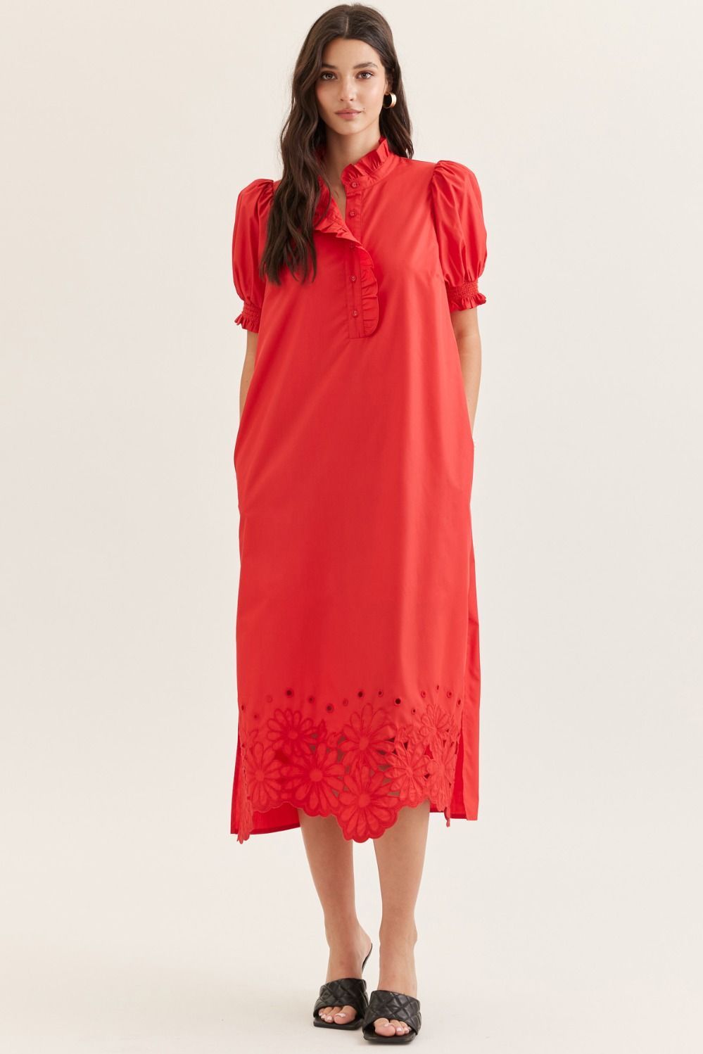 scallop midi dress Summer Days Scallop Midi Dress