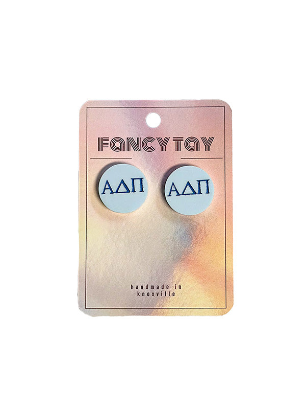 Alpha Delta Pi Sorority Stud Earrings ADP Greek Letters