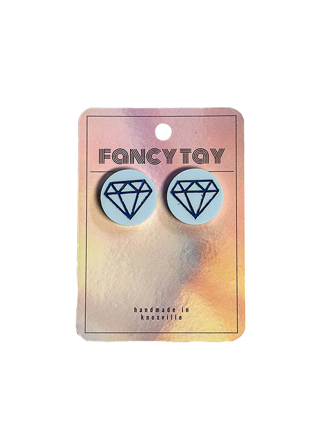 Alpha Delta Pi Sorority Stud Earrings Diamonds