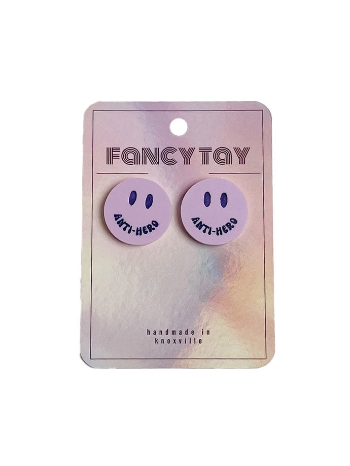 Etched Acrylic Taylor Swift Stud Earrings Matte Purple Anti-Hero