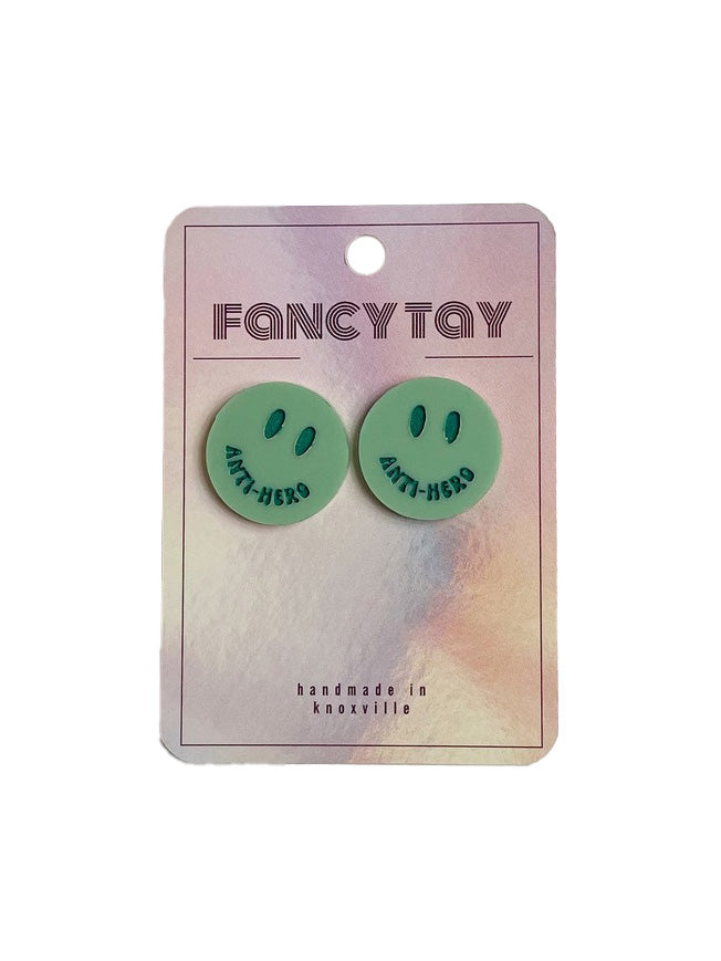 Etched Acrylic Taylor Swift Stud Earrings Matte Teal Anti-Hero