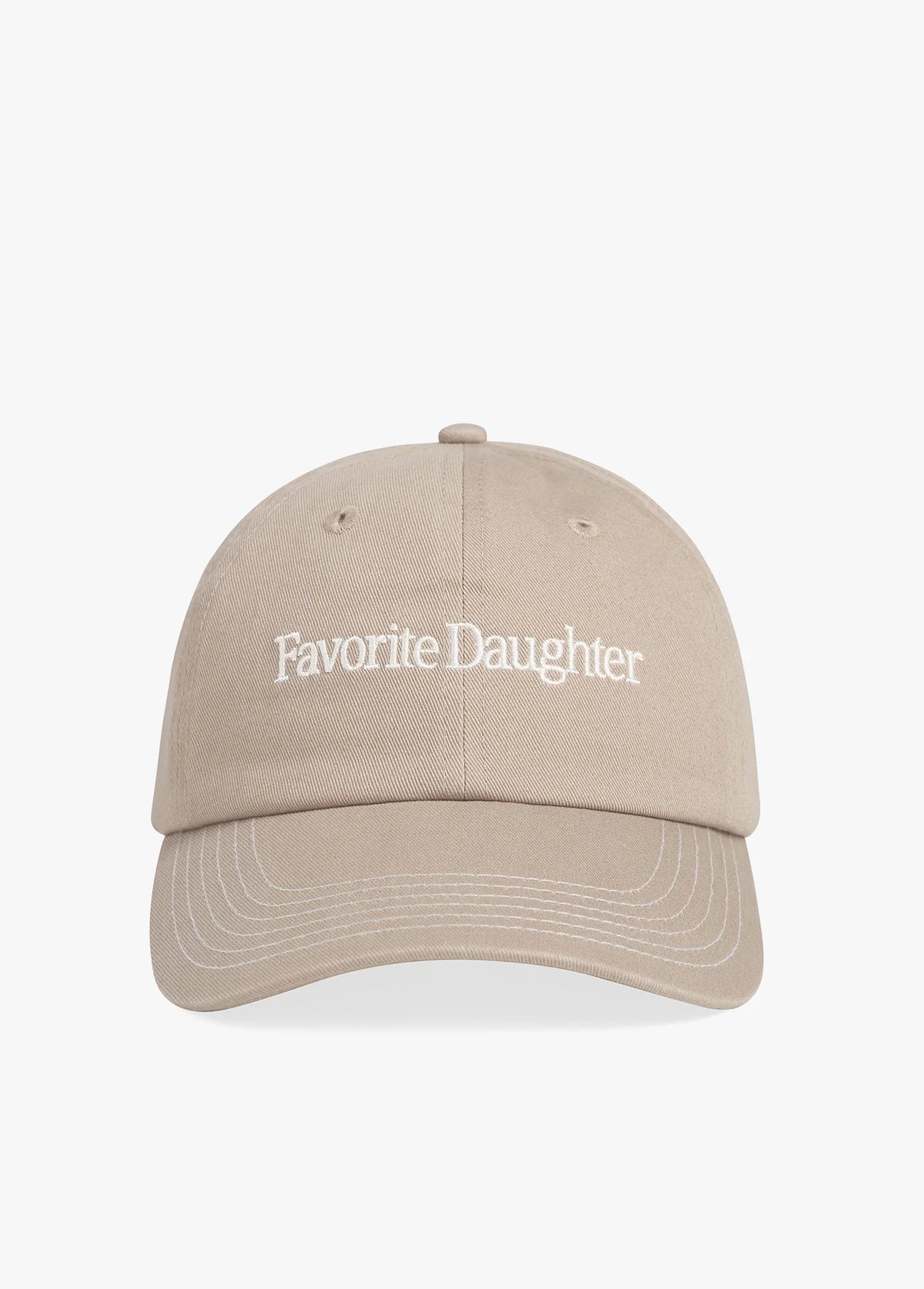 Favorite Daughter Classic Logo Baseball Hat Taupe Ivory