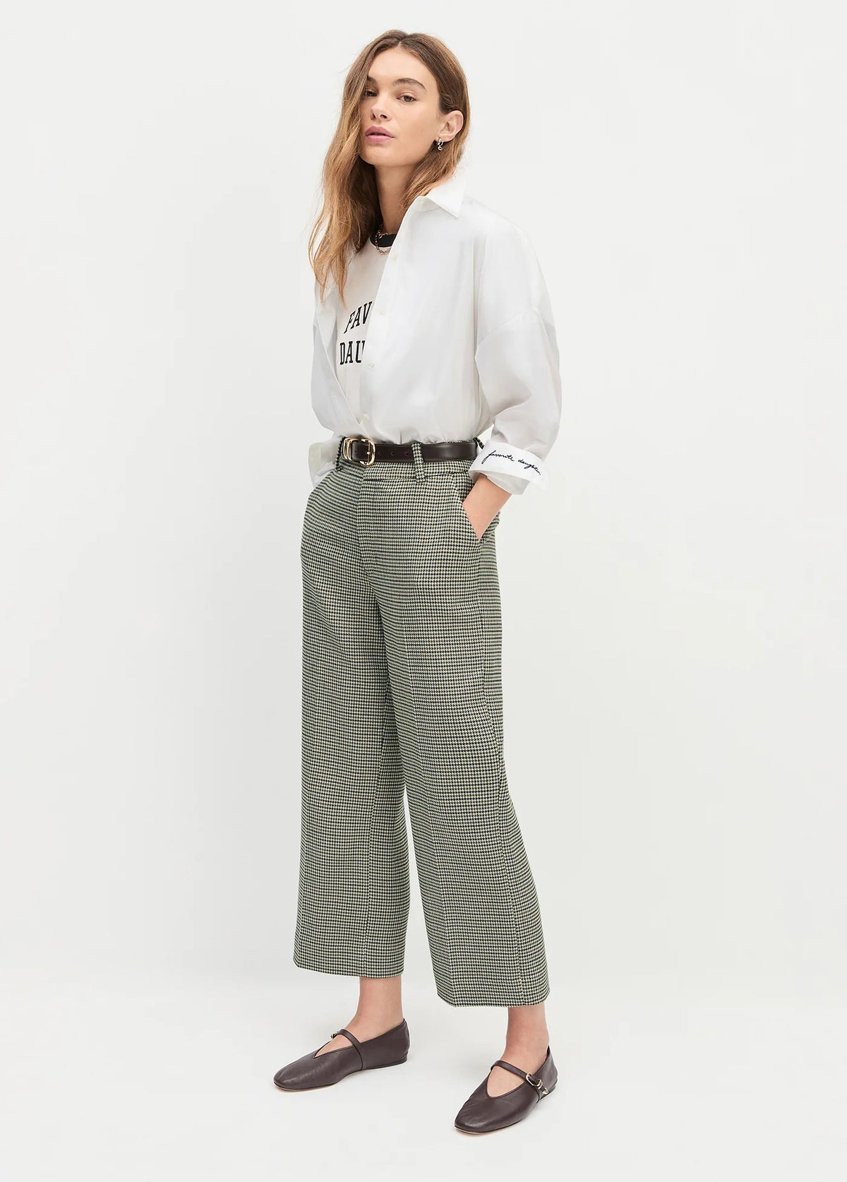 Favorite Daughter Collegiate Ringer Tee White Black