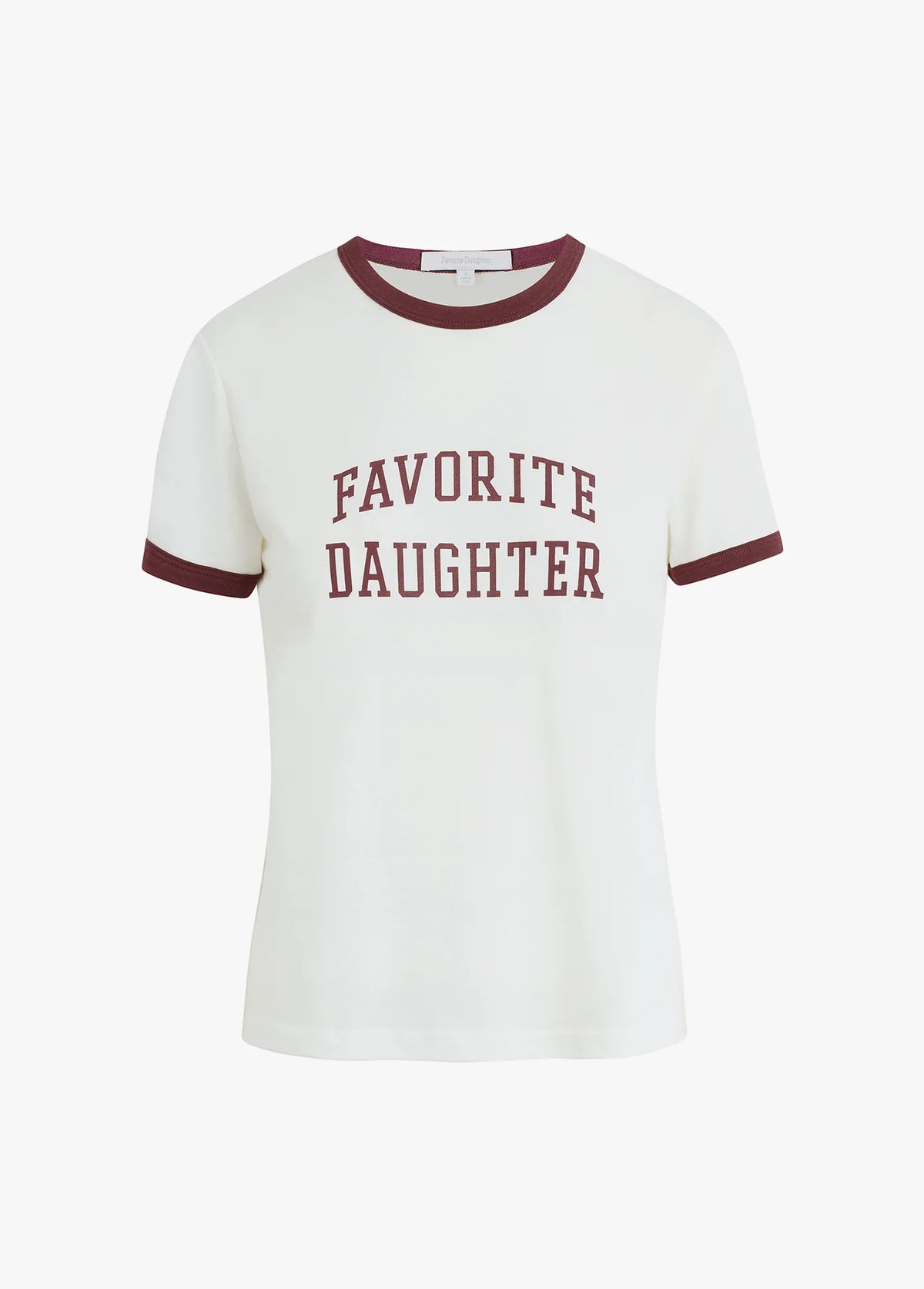 Favorite Daughter Collegiate Ringer Tee White Burgundy